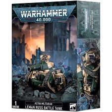 This multipart plastic kit builds a Leman Russ Battle Tank