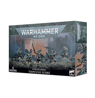 The kit includes loads of interchangeable components and cosmetic options to customise your Tempestus Scions – including 17 different heads, eight with helmets and nine with berets, as well as ammo pouches, knives, grenades, and canteens. This kit can alternatively be assembled as a Militarum Tempestus Command Squad to lead your special forces.
This kit comprises 111 plastic components, and is supplied with 5x Citadel 25mm Round Bases. These miniatures are supplied unpainted and require assembly – we recom
