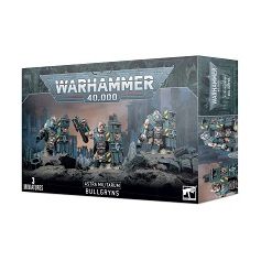 This kit can alternatively build three gun-toting Ogryns, or it can be used to build Nork Deddog or an Ogryn Bodyguard, as well as two Ogryns or Bullgryns.
This kit comprises 121 plastic components, and is supplied with 3x Citadel 40mm Round Bases. These miniatures are supplied unpainted and require assembly – we recommend using Citadel Plastic Glue and Citadel Colour paints.
