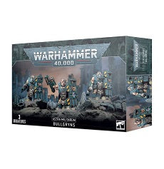 This kit can alternatively build three gun-toting Ogryns, or it can be used to build Nork Deddog or an Ogryn Bodyguard, as well as two Ogryns or Bullgryns.
This kit comprises 121 plastic components, and is supplied with 3x Citadel 40mm Round Bases. These miniatures are supplied unpainted and require assembly – we recommend using Citadel Plastic Glue and Citadel Colour paints.