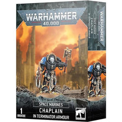 This multipart plastic kit builds one Space Marine Chaplain clad in durable Terminator armour.The kit also offers the choice of a helmet or a bare head with rebreather, both in the skeletal style of the Chaplains, as well as two different heads for the crozius.
This kit contains 25 plastic components, and 1x Citadel 40mm Round Base. This miniature is supplied unpainted and requires assembly – we recommend using Citadel Plastic Glue and Citadel Colour paints.