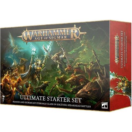 Inside this boxed set you will find:
37x Push-fit, plastic miniatures:
– 1x Lord-Vigilant on Gryph-Stalker
– 1x Lord-Veritant with 1x Gryph-crow
– 3x Prosecutors
– 5x Stormcast Eternals Liberators
– 1x Clawlord on Gnaw-Beast
– 1x Grey Seer
– 1x Warlock Engineer
– 3x Rat Ogors
– 20x Skaven Clanrats
4x Push-fit, plastic terrain pieces
1x 72-page handbook
1x 144-page Spearhead: Fire and Jade book
1x Double-sided gaming mat, measuring 30" x 22.4" approx.
2x reference sheets
6x Six-sided 'D6' dice
36x Spearhea