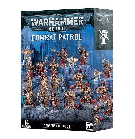 This set includes the following multipart plastic models:
- 1x Blade Champion
- 3x Allarus Custodians
- 5x Custodian Guard
- 5x Custodian Wardens