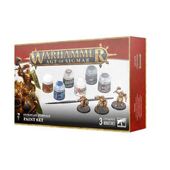 This set includes:
3x plastic, push-fit Stormcast Eternals Liberator miniatures and 3x Citadel 40mm Round Hex Hole Bases
1x Citadel Colour Starter Brush
6x Citadel Colour Paints:
– Retributor Armour (Base)
– Kantor Blue (Base)
– Corax White (Base)
– Leadbelcher (Base)
– Agrax Earthshade (Shade)
– Astrogranite (Technical)