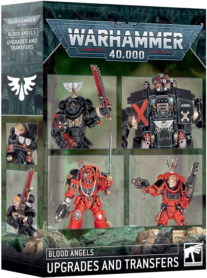 This multipart plastic upgrade set allows you to customise your Space Marine models – including infantry, Terminators, and Dreadnoughts – to give them even more Blood Angels flavour and personality. You'll find extra accessories, cosmetic details, characterful heads, and sculpted shoulder pads for a variety of armour types.
This upgrade set comprises 66 plastic components, and is designed to be assembled with a variety of other plastic Space Marine kits, which are sold separately. These components are supp