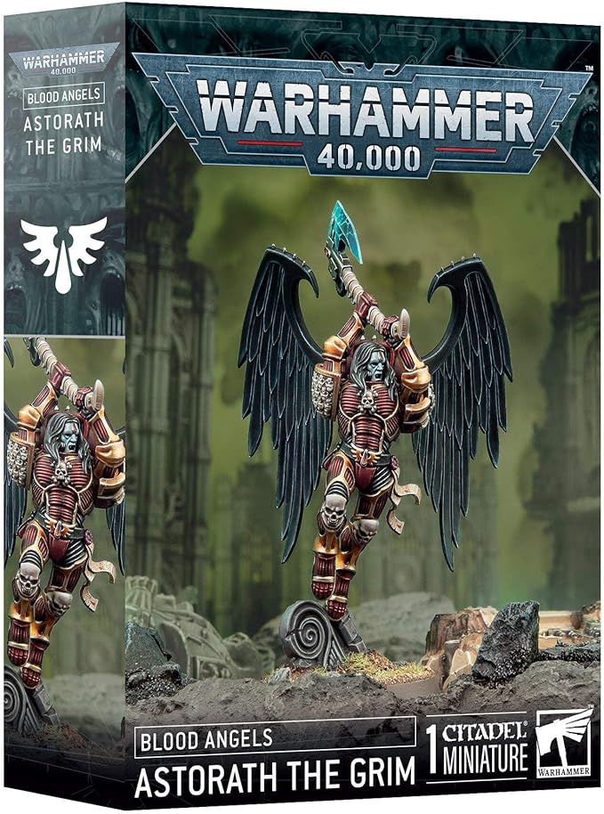 This multipart plastic kit builds Astorath the Grim, this kit contains 17 plastic components, and 1x Citadel 40mm Round Base. This miniature is supplied unassembled and unpainted