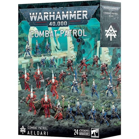 Launch day of 3/15/2025
This box contains 24 plastic miniatures. It is an excellent way to immediately start playing Warhammer.
This set includes the following multipart plastic miniatures:
– 1x Spiritseer
– 5x Wraithblades (which can alternatively be built as Wraithguard)
– 5x Warp Spiders with 1x Aspect Shrine token
– 10x Dire Avengers with 2x Aspect Shrine tokens
This kit comprises 320 plastic components, 15x Citadel 28.5mm Round Bases, 5x Citadel 40mm Round Bases, and 4x Citadel 25mm Round Bases. This