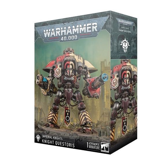 Releases 9/20/2025
This multipart plastic kit builds an Imperial Knight in one of six configurations. It can be built as a Knight Defender, Knight Paladin, Knight Errant, Knight Gallant, Knight Warden, Knight Crusader, Knight Despoiler. This kit comprises 237 plastic components, and 1x Citadel 170mm by 109mm Oval Base. This set also includes 1x Knight Questoris Transfer Sheet, containing 302 high-quality waterslide transfers to decorate your miniature.
This miniature requires assembly and is supplied unpain