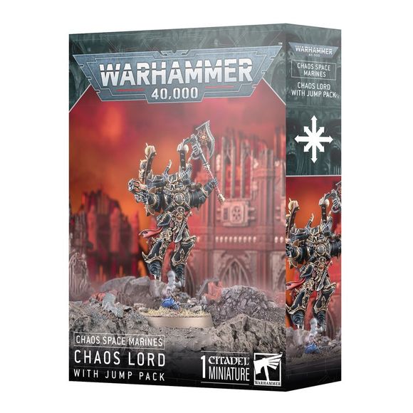 This kit builds one Chaos Lord with Jump Pack miniature. This multipart kit comprises 26 plastic components and a Citadel 40mm Round Base. The miniature is supplied unassembled and unpainted – we recommend using Citadel Plastic Glue and Citadel Colour paints.