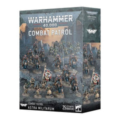 This box contains 25 plastic miniatures. It is an excellent way to immediately start playing Warhammer.
This set includes the following multipart plastic miniatures:
– 5x Cadian Command Squad soldiers
– 10x Kasrkin
– 10x Attilan Rough Riders
This kit comprises 533 plastic components, 15x Citadel 28.5mm Round Bases, and 10x Citadel 60mm by 35.5mm Oval Bases. This set also includes 2x Astra Militarum Transfer Sheets, each containing 597 high-quality waterslide transfers to customise your models.
These mini