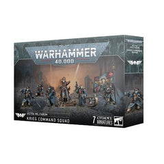 This multipart plastic kit builds a Krieg Command Squad, which is 6 individual miniatures. This kit comprises 81 plastic components, 6x Citadel 25mm Round Bases, and 1x Citadel 32mm Round Base. This set also includes 1x Death Korps of Krieg Transfer Sheet containing 803 waterslide transfers to customise your models.
These miniatures are supplied unpainted and require assembly – we recommend using Citadel Plastic Glue and Citadel Colour paints.
This kit has a release date of 2/22.