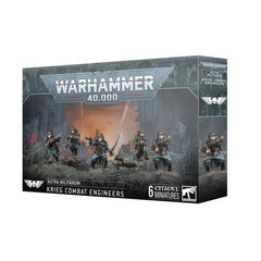 This multipart plastic kit builds five Krieg Combat Engineers. This kit comprises 109 plastic components, 5x Citadel 25mm Round Bases, and 1x Citadel 40mm Round Base. This set also includes 1x Death Korps of Krieg Transfer Sheet containing 803 waterslide transfers to customise your models.
These miniatures are supplied unpainted and require assembly – we recommend using Citadel Plastic Glue and Citadel Colour paints.
This kit releases on 2/22.