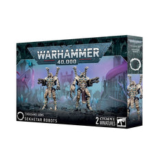 Launch day 9/20/2025
This multipart plastic kit builds two Sekhetar Robots. This kit comprises 40 plastic components and 2x Citadel 40mm Round Bases. These miniatures require assembly and are supplied unpainted – we recommend using Citadel Plastic Glue and Citadel Colour paints.