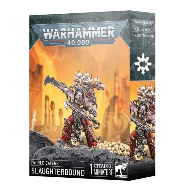 This multipart plastic kit builds one Slaughterbound. This kit comprises 25 plastic components, and 1x Citadel 50mm Round Base. This miniature requires assembly and is supplied unpainted – we recommend using Citadel Plastic Glue and Citadel Colour paints.