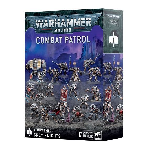Release Date 8/09/2025
This set builds 17 plastic Grey Knights miniatures:
– 1x Castellan Crowe
– 10x Strike Squad miniatures (which can alternatively be built as Interceptor, Purifier, or Purgation Squad miniatures)
– 5x Brotherhood Terminators (which can alternatively be built as a Paladin Squad)
– 1x Venerable Dreadnought
This kit comprises 491 plastic components, 1x Citadel Dreadnought Base, 6x Citadel 40mm Round Bases, and 10x Citadel 32mm Round Bases.
These miniatures require assembly and are supplied