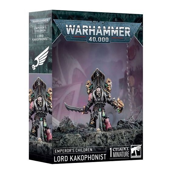 This product has a release date of 05/26/2025.
This multipart plastic kit builds one Lord Kakophonist. This kit comprises 18 plastic components, and 1x Citadel 40mm Round Base. This miniature requires assembly and is supplied unpainted – we recommend using Citadel Plastic Glue and Citadel Colour paints.