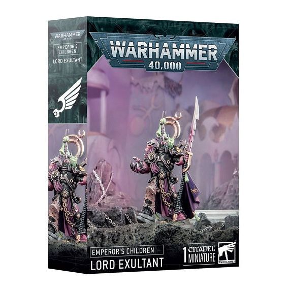 This product has a release date of 05/26/2025.
This multipart plastic kit builds one Lord Exultant. This kit comprises 19 plastic components, and 1x Citadel 40mm Round Base. This miniature requires assembly and is supplied unpainted – we recommend using Citadel Plastic Glue and Citadel Colour paints.