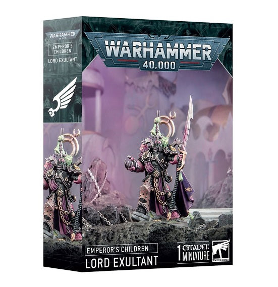 This product has a release date of 05/26/2025.
This multipart plastic kit builds one Lord Exultant. This kit comprises 19 plastic components, and 1x Citadel 40mm Round Base. This miniature requires assembly and is supplied unpainted – we recommend using Citadel Plastic Glue and Citadel Colour paints.