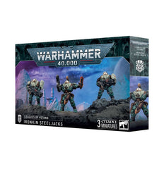 This multipart plastic kit builds three Ironkin Steeljacks. This kit comprises 82 plastic components, 3x Citadel 40mm Round Bases, and 1x Leagues of Votann Transfer Sheet containing 555 high-quality waterslide transfers to decorate your miniatures.