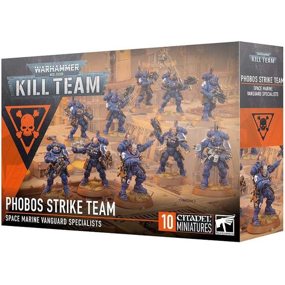 This multipart plastic kit builds a squad of 10 Space Marines clad in Phobos armour. Inside the box, you will also find a set of 38 Phobos Strike Team tokens, so you can easily keep track of your equipment and in-game effects in the heat of battle.
This set comprises 299 plastic components and is supplied with 10x Citadel 32mm Round Bases and 2x Citadel 25mm Round Bases. This set also includes 1x Space Marines Transfer Sheet containing 758 high-quality waterslide transfers for you to use to decorate your m