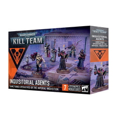 This set comprises 73 plastic components and is supplied with 6x Citadel 25mm Round Bases and 1x Citadel 32mm Round Base. These miniatures are supplied unpainted and require assembly – we recommend using Citadel Plastic Glue and Citadel Colour paints.
Note that you will need to requisition additional operatives to use these models in games of Kill Team – either a second Kill Team: Inquisitorial Agents set or models from Kill Team: Death Korps, Kill Team: Exaction Squad, Kill Team: Imperial Navy Breachers,
