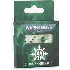 Release Date: 6/21/25
Contents:
– 16x square-cornered D6 dice, each measuring 16x16x16mm. Each die is in the color of the Chaos Knights faction, and has the faction symbol.
