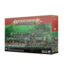 Release Date 11/28
This boxed set builds 33 multipart plastic Skaven miniatures:
– 1x Arch-Warlock
– 1x Ratling Warpblaster
– 3x Warplock Jezzails
– 3x Warpspark Weapon Battery teams
– 5x Acolyte Globadiers
– 20x Stormvermin
This kit comprises 315 plastic components, 1x Citadel 105mm Hex Hole Oval base, 1x Citadel 32mm Round Base, 3x Citadel 60mm by 30mm Oval Bases, 3x Citadel 60mm by 30mm Hex Hole Oval Bases, and 25x Citadel 28.5mm Round Bases. These miniatures require assembly and are supplied unpainted –