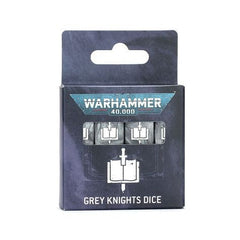 Release Date: 8/09
Contents:
– 16x square-cornered D6 dice, each measuring 16x16x16mm. Each die is in the color of the Grey Knights faction, and has the faction symbol.