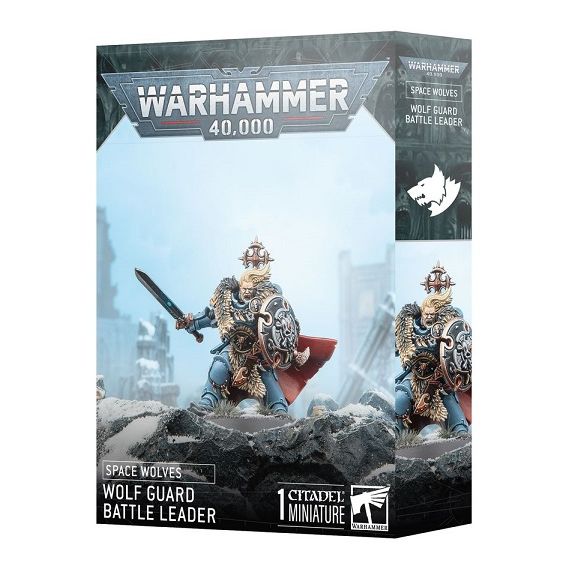 Release Date 7/12
This multipart plastic kit builds one Wolf Guard Battle Leader. This kit comprises 23 plastic components and 1x Citadel 40mm Round Base. This miniature requires assembly and is supplied unpainted – we recommend using Citadel Plastic Glue and Citadel Colour paints.