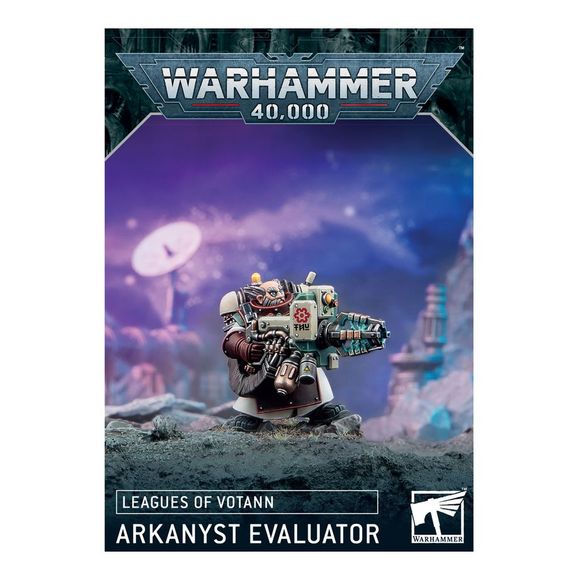 This multipart plastic kit builds one Arkanyst Evaluator. This kit comprises 13 plastic components, and 1x Citadel 32mm Round Base. This miniature requires assembly and is supplied unpainted – we recommend using Citadel Plastic Glue and Citadel Colour paints.