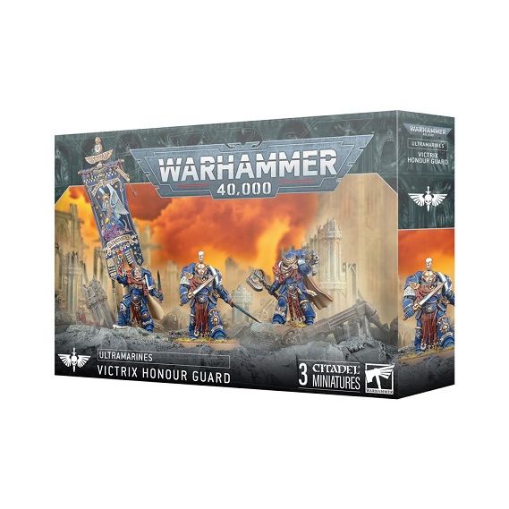 Release date 11/08
This multipart plastic kit builds three Victrix Honour Guard. This kit comprises 65 plastic components and 3x Citadel 40mm Round Bases. These miniatures require assembly and are supplied unpainted – we recommend using Citadel Plastic Glue and Citadel Colour paints.