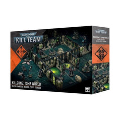 Release date 11/22
This multipart plastic kit builds 25 modular terrain pieces for use in your games of Kill Team.
Contents:
– 1x Double-sided Tomb World game board
– 2x Short walls with hatchway and pillars
– 2x Long walls with hatchway and pillars
– 2x Long walls with hatchway
– 2x Long walls with breach point
– 2x Short walls with breach point
– 2x Short walls
– 2x Short walls with pillars
– 2x Long walls with pillars
– 16x Pillars
– 2x Wall ends
– 1x Sarcophagus
– 2x Teleport pads
– 4x Debris pieces
Th