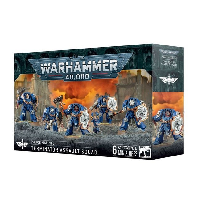 This multipart plastic kit builds five Assault Terminators. This kit comprises 144 plastic components, 5x Citadel 40mm Round Bases, and 1x Citadel 25mm Round Base. These miniatures require assembly and are supplied unpainted – we recommend using Citadel Plastic Glue and Citadel Colour paints.