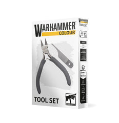 Release date 4/4/26
Warhammer Colour Tool Set contains 1 set of starter clippers and 1 starter mouldline remover. This basic tool set is great for anyone new to the hobby or seasoned veterans looking for a new tool set.
