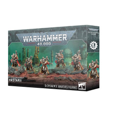 Release Date 04/18/2026
This multipart plastic kit builds 5 Hastarii. Contents:
– 73 plastic components
– 5 Citadel 32mm Round Bases
– 1 Adeptus Mechanicus Transfer Sheet
– 1 construction guide
The Adeptus Mechanicus Transfer Sheet features 320 high-quality waterslide transfers. These include Mechanicus symbols, along with warning sigils, numbers, and more to decorate your miniatures.
These miniatures require assembly and are supplied unpainted. We recommend:
– Citadel Tools: Super Fine Detail Cutters
– W