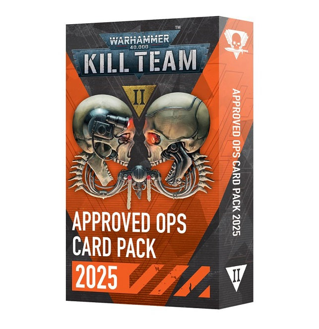 This set of 37 reference cards and four leaflets includes:
– 1x Approved Ops mission pack leaflet detailing the best way to use this pack
– 4x Initiative cards
– 12x Tac Op cards
– 9x Crit Op cards
– 1x Kill Op card
– 6x Primary Op cards
– 4x Map Key cards
– 3x Mission Map leaflets
– 1x Art card
All cards measure 121mm by 70mm.
You will need a copy of the Kill Team: Core Book, available separately, to use the contents of this pack.