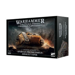 This multipart plastic kit builds a Spartan Prometheus Assault Tank. Contents:
– 207 plastic components
– 1 Legiones Astartes Vehicle Transfer Sheet
– 1 construction guide
The Legiones Astartes Vehicle Transfer Sheet features 288 high-quality waterslide transfers. These include Imperial Fists, Sons of Horus, Salamanders, and Iron Warriors icons, plus numbers and other markings to decorate your tank.
This miniature requires assembly and is supplied unpainted. We recommend:
– Citadel Tools: Super Fine Detai