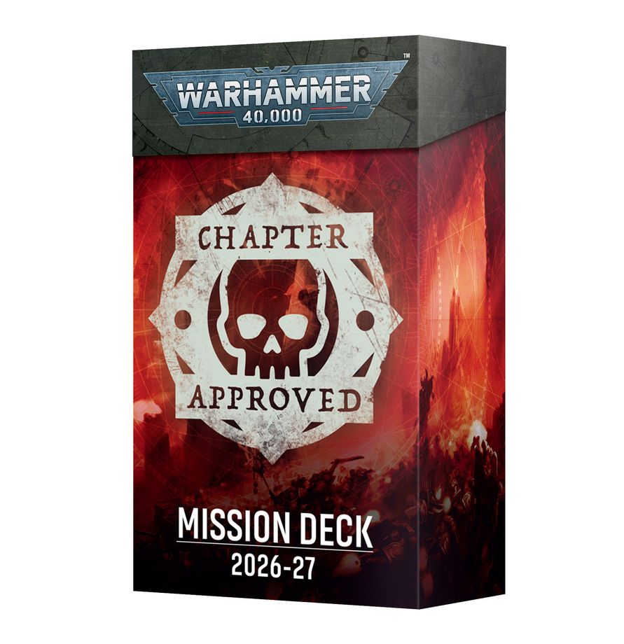 This pack includes the following cards and accessories:
– 6 Deployment cards
– 10 Force Disposition cards
– 30 Primary Mission cards
– 18 Attacker Secondary Mission cards
– 18 Defender Secondary Mission cards
– 6 Twist cards
– 6 Operation Markers push-out tokens
– 1 reference booklet
All cards measure 70mm by 121mm.
You'll need a copy of the Warhammer 40,000: Core Rules to use the contents of this card deck.