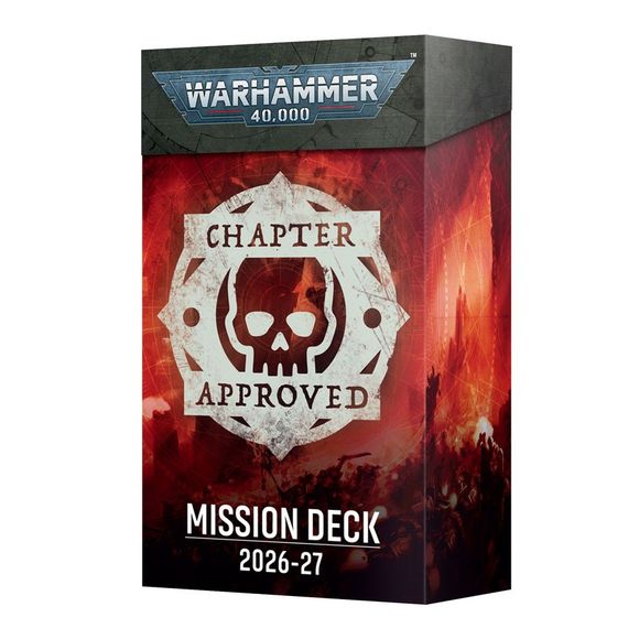 This pack includes the following cards and accessories:
– 6 Deployment cards
– 10 Force Disposition cards
– 30 Primary Mission cards
– 18 Attacker Secondary Mission cards
– 18 Defender Secondary Mission cards
– 6 Twist cards
– 6 Operation Markers push-out tokens
– 1 reference booklet
All cards measure 70mm by 121mm.
You'll need a copy of the Warhammer 40,000: Core Rules to use the contents of this card deck.