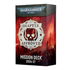 This pack includes the following cards and accessories:
– 6 Deployment cards
– 10 Force Disposition cards
– 30 Primary Mission cards
– 18 Attacker Secondary Mission cards
– 18 Defender Secondary Mission cards
– 6 Twist cards
– 6 Operation Markers push-out tokens
– 1 reference booklet
All cards measure 70mm by 121mm.
You'll need a copy of the Warhammer 40,000: Core Rules to use the contents of this card deck.