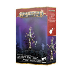 Release Date 7/4/2026
This multipart plastic kit builds a Lord of Hysteria.
Contents:
– 17 plastic components
– 1 Citadel 40mm Round Base
– 1 construction guide
This miniature requires assembly and is supplied unpainted. We recommend:
– Citadel Tools: Super Fine Detail Cutters
– Warhammer Colour Plastic Glue
– Warhammer Colour paints