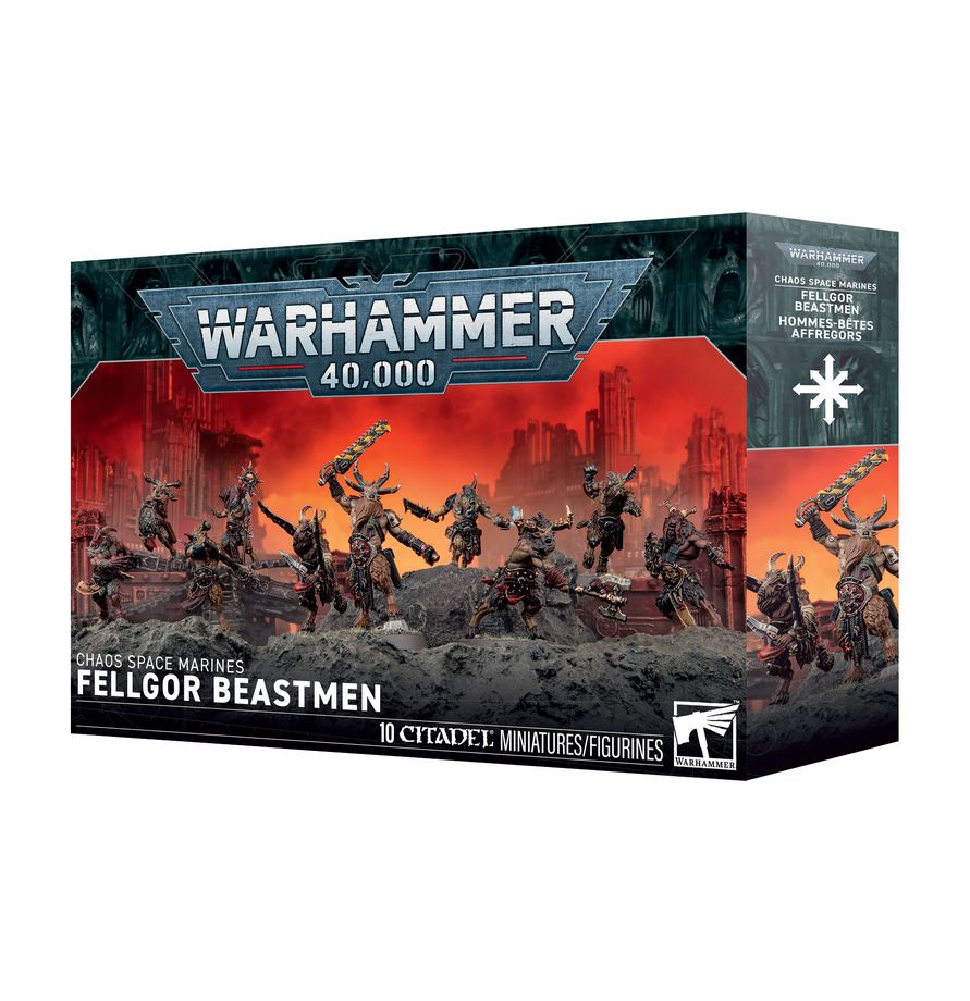 Release Date 8/8/2026
This multipart plastic kit builds a squad of 10 Fellgor Beastmen. Contents:
– 122 plastic components
– 10 Citadel 32mm Round Bases
– 1 construction guide
These miniatures require assembly and are supplied unpainted. We recommend:
– Citadel Tools: Super Fine Detail Cutters
– Warhammer Colour Plastic Glue
– Warhammer Colour paints