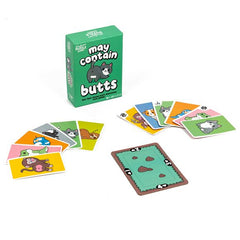 Race to react when you spot a front and butt match! May Contain Butts will keep you on the edge of your seat and have you barking like a dog as you look out for matches of goats, sloths, parrots and more! Grab the most cards to claim victory in this butt-tastic card-matching game.
A silly game that tests your reflexes and reactions!
The cards feature cute cartoon-style illustrations
Easy for kids to learn but it is also a great game for adults
Can be played head to head or with up to 6 players
The game fea