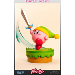 This statue has no edition number, and was a replacement and is in new and unopened condition.
First 4 Figures is proud to present Sword Kirby, the first in a collection based on the cute, fun, and timeless Kirby series. Sword Kirby is made from polystone resin and hand painted with the series' bright and vibrant colors. From the bottom of the base to the tip of his sword, Kirby measures 16 inches tall. This Exclusive Edition has Kirby's blue sword streak is illuminated through use of LED lighting.
Limited