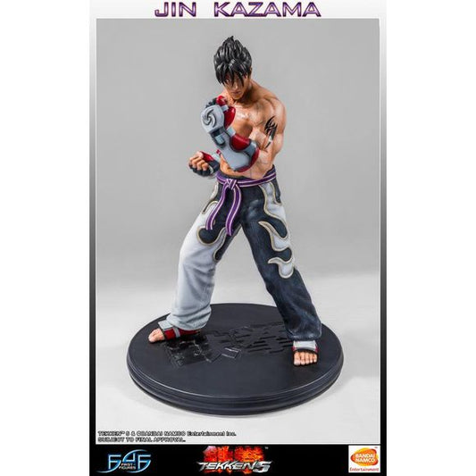 This statue has no edition number, and was a replacement and is in new and unopened condition. 
Being cast in high-quality polystone, every detail on Jin Kazama has been captured perfectly, and is finished with a detailed hand-painted finish. A great deal of extra detail has also been added to Jin Kazama’s character, including beads of sweat on his body. At ¼ scale, Jin Kazama stands an imposing 19 inches tall.