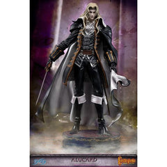 This item is new in box and never displayed.
First 4 Figures is proud to present the highly anticipated Castlevania: Symphony of the Night -  Alucard Exclusive Edition!
Alucard, also known as Adrian Fahrenheit Ţepeş, is the dhampir son of Dracula. Born because of an unnatural bond between Dracula and a human woman named Lisa, Alucard had special powers and was destined to be stronger than any human but not as strong as his father.
Alucard is a superb swordsman and typically wields one handed swords at ti