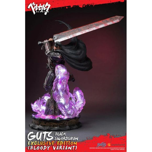 This statue has no edition number, and was a replacement and is in new and unopened condition.
First 4 Figures is proud to present the highly anticipated Berserk: GUTS: Black Swordsman resin statue.
Also known as the Black Swordsman, Guts is a former mercenary and bears the Brand of Sacrifice (the brand marks those for a sacrificial ceremony in which an apostle or God Hand is created). While traveling the world, Guts is in a constant internal struggle between protecting those dear to him and pursuing his