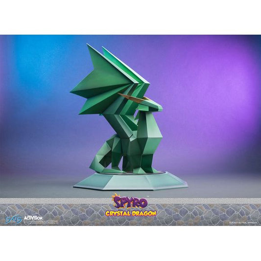This statue has no edition number, and was a replacement and is in new and unopened condition. 
In order to free the dragons, Spyro must step into the statue's pedestal. There imprisoned dragon breaks free after a flash of bright light.
The Crystal Dragon statues are one of the main collectibles in the Spyro the Dragon games.
Spyro the Dragon - Crystal Dragon REGULAR edition comes with the following:-
Spyro the Dragon - Crystal Dragon Statue
Highly detailed base replicating the exact same pedestal strai