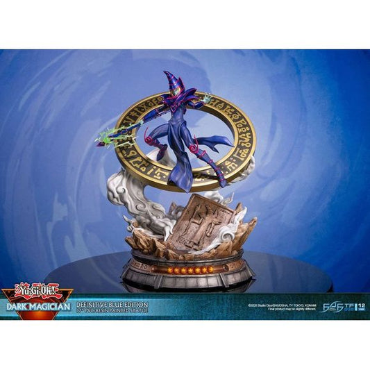 The statue's concept is inspired by one of Dark Magician's iconic summoning poses in the anime, where he's in this "ready for action" stance with the Dark Magical Circle in the background. He has his left arm stretched out and is wielding the Magician's Rod in his right hand, ready to cast his signature spell: Dark Magic Attack. The Definitive Edition of this statue comes with LED functionality for the Dark Magical Circle, as well as glow-in-the-dark attack effects on the Magician's Rod.
Since the Dark Mag