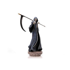 The highly detailed Death statue is inspired by the scene in the game where Alucard meets Death for the first time upon entering Dracula's castle. Death was wielding his scythe over his shoulder as he was pointing at Alucard during their confrontation. And just like in the game, Death is a cloaked floating skeleton with half of his body missing, which is accurately represented in this statue!
To bring this iconic scene to life, even more, First 4 Figures chose Dracula's castle floors as the design of the